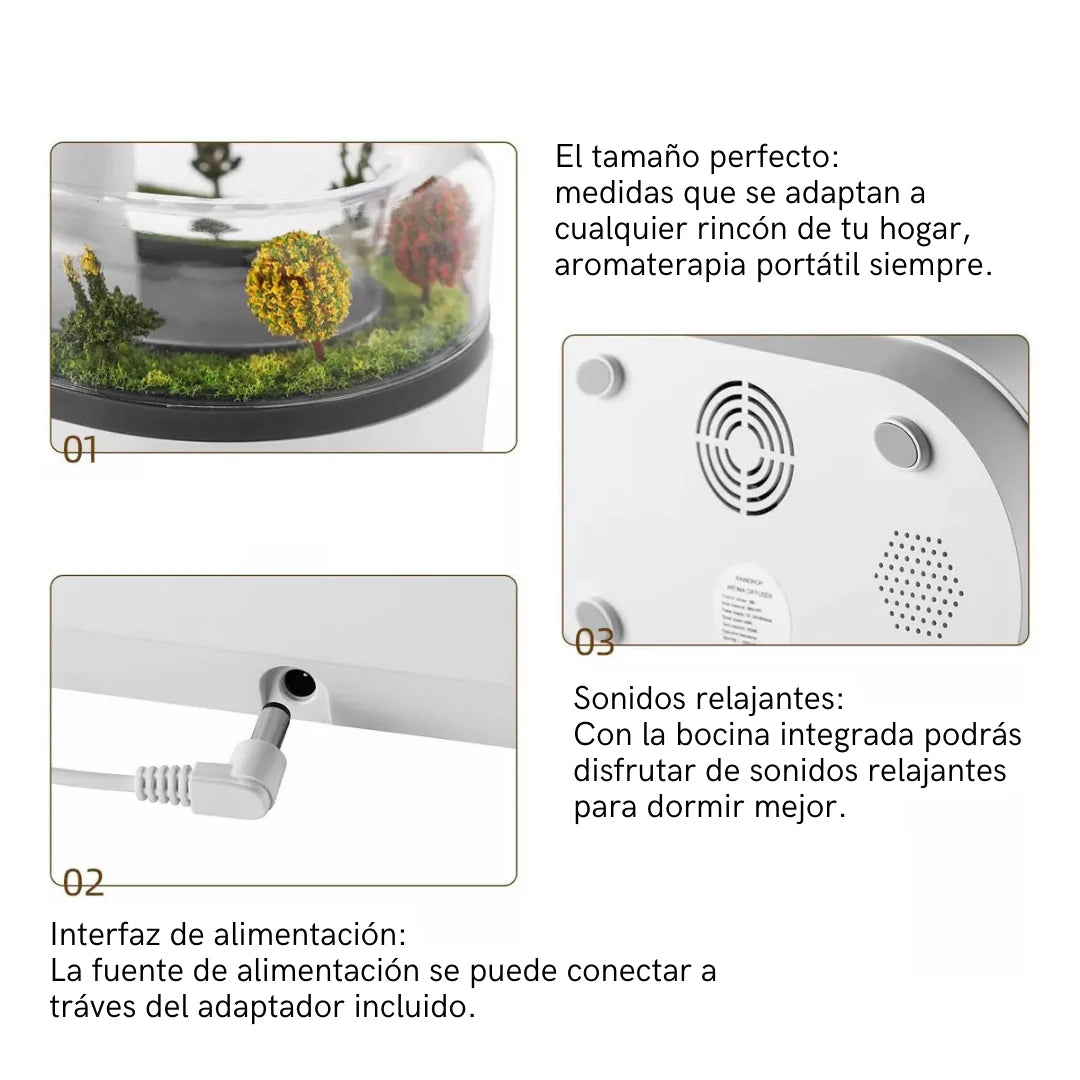 Humidificador con Efecto de Bosque     Lluvioso