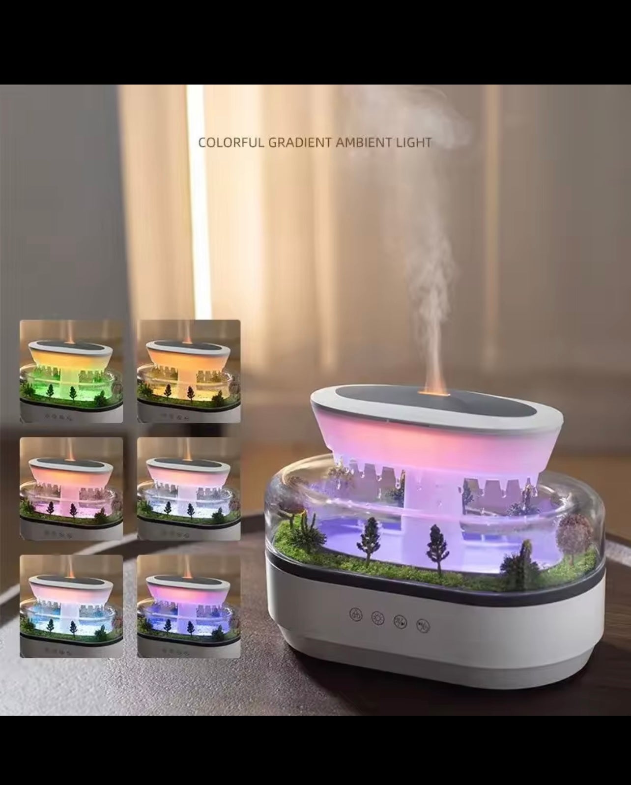Humidificador con Efecto de Bosque     Lluvioso