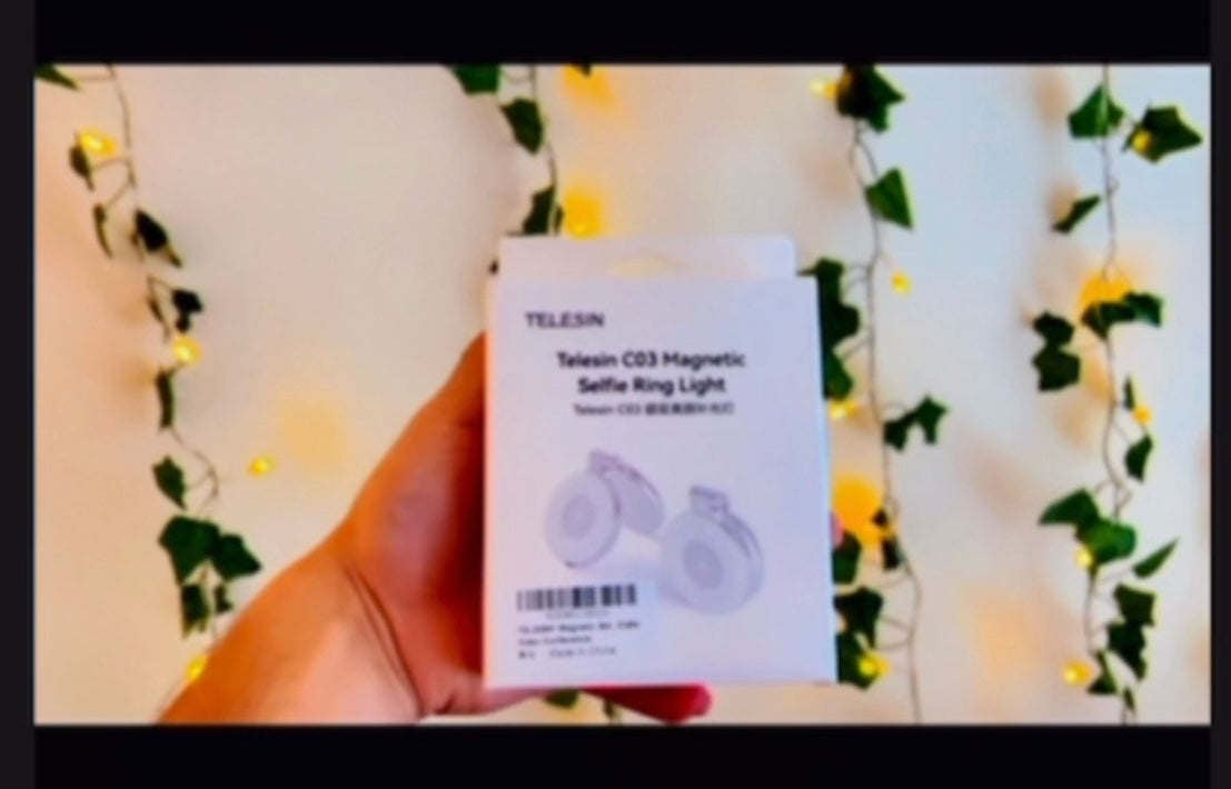 Luz LED magnética con MagSafe, espejo incluido y soporte giratorio. Perfecto para grabarte con buena luz en videollamadas, maquillaje o en cualquier momento.